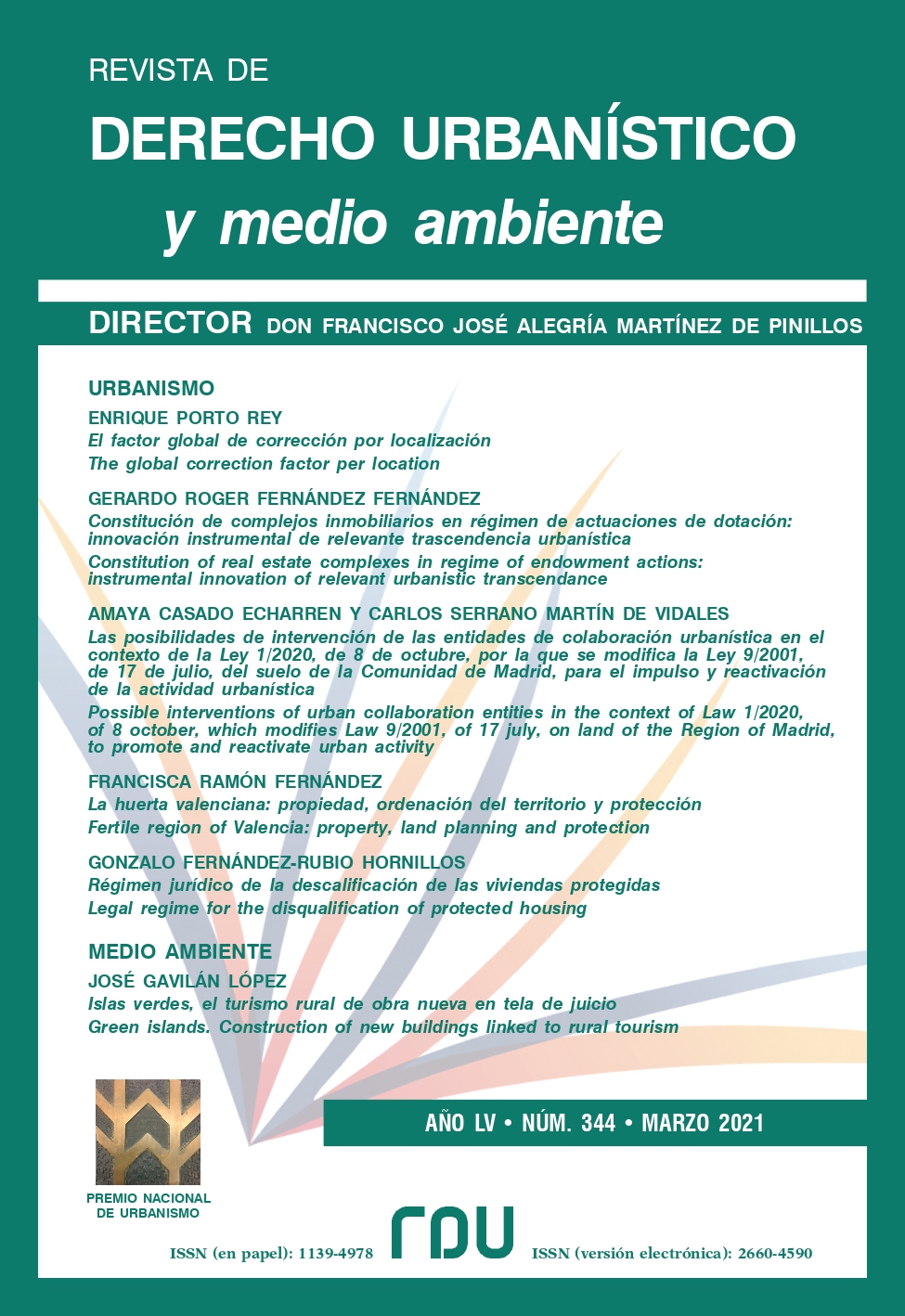 					Ver Vol. 55 Núm. 344 (2021): REVISTA DE DERECHO URBANISTICO Y MEDIO AMBIENTE
				